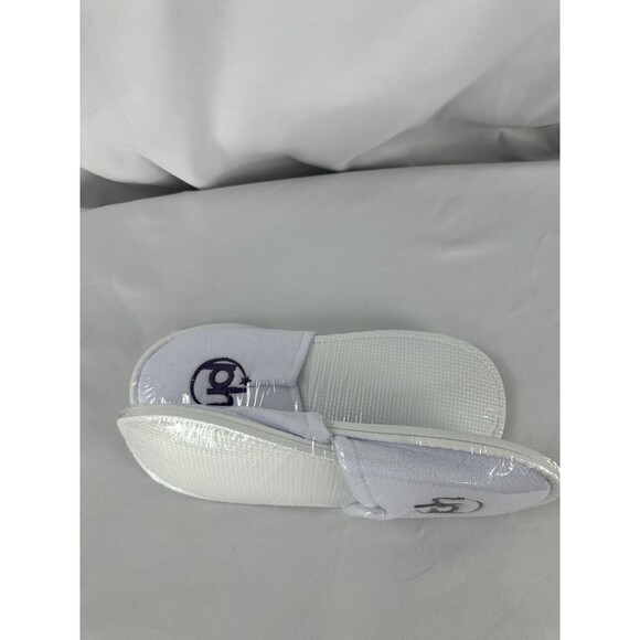Planet Hollywood Logo Resort Cancun Unisex OS Spa Slippers Sandals White Purple - Picture 6 of 6
